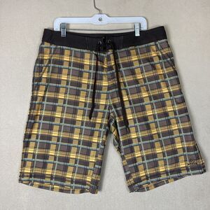 Prana Shorts Adult 36 Brown Yellow Outdoor Hiking Beach Hybridizer Mens‎